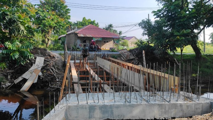 Kodim 0301/Pekanbaru Mantapkan Tahapan Konstruksi Jembatan Garuda Beton