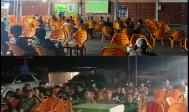 Nobar Piala Dunia 2026, Babinsa dan Warga Binawidya Pererat Kebersamaan