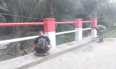 Kodim 0301/Pekanbaru Fokus Tahap Pengecatan Jembatan Garuda Armco Jelang Difungsikan Masyarakat