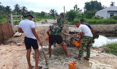 Menghubungkan Asa Warga, Kodim 0301/Pekanbaru Kebut Pembangunan Jembatan Garuda Armco