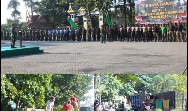 Dandim 0301/Pekanbaru Hadiri Apel Karya Bhakti HUT ke-1 Kodam XIX/TT
