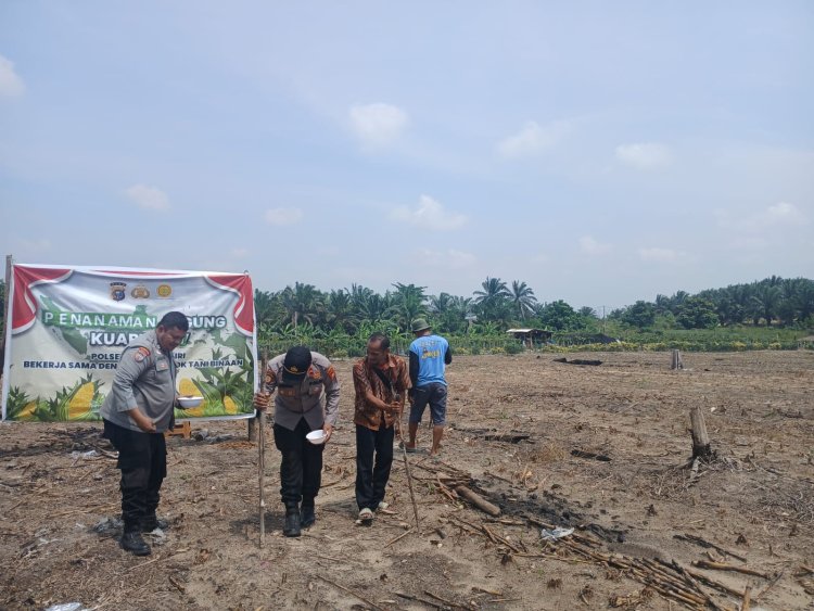 Polsek Kampar Kiri Kembali Tanam Jagung Kuartal III,Bentuk Nyata Sukseskan Asta Cita Presiden Prabowo