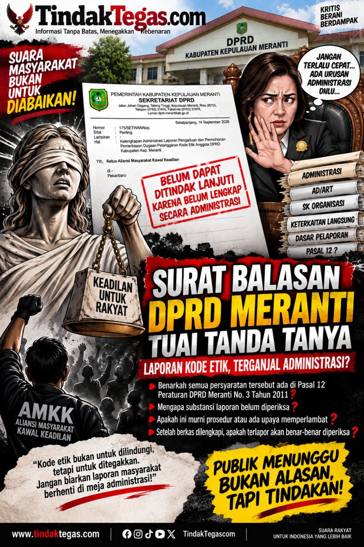 LAPORAN ETIK MASUK, BERKAS DIMINTA LENGKAPI: JANGAN SAMPAI KODE ETIK KALAH OLEH URUSAN ADMINISTRASI