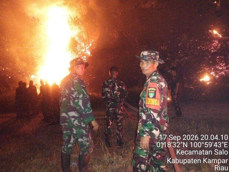 Kodam XIX/Tuanku Tambusai Kerahkan Kodim 0313/Kampar, Yonif 132/BS dan Yonif TP 898, Karhutla di Kampar Berhasil Dikendalikan